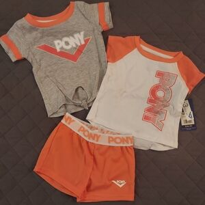 Pony Kids' Orange and Gray Outfit Set
